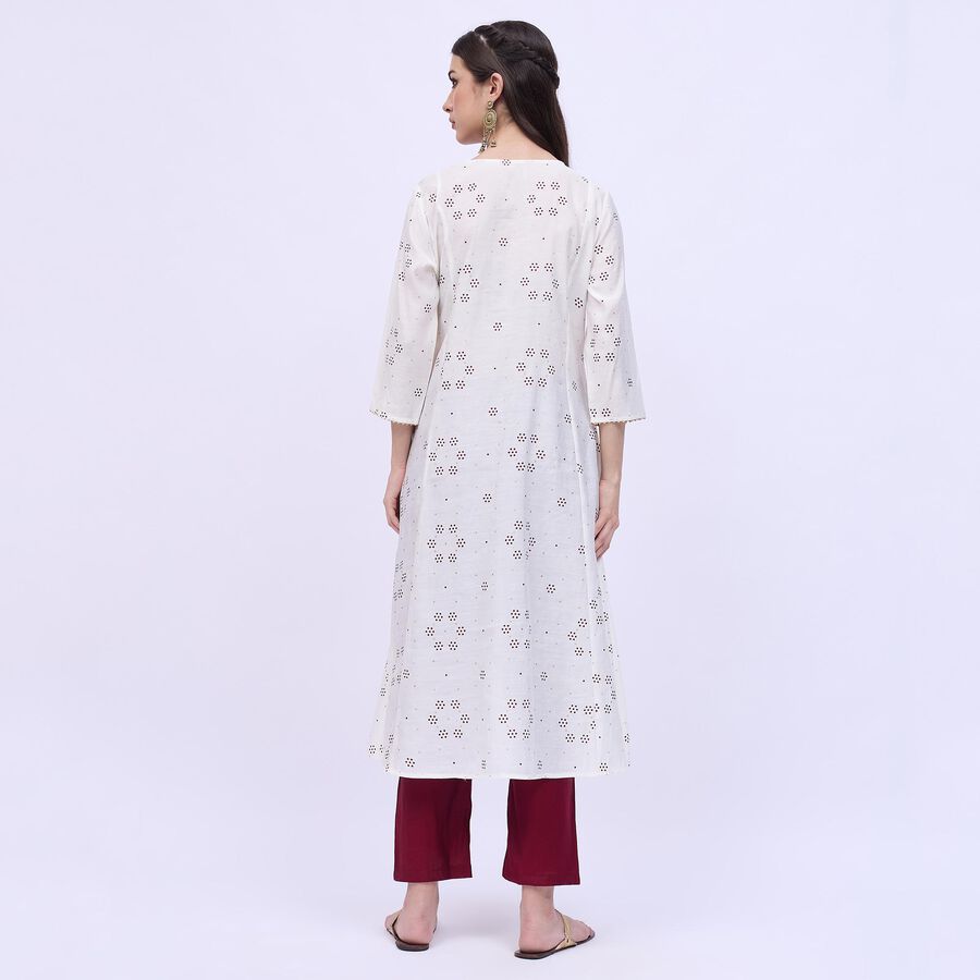 Women's Rich Ivory White Embroidered Ethnic Set, Maroon, large image number null