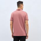 Men's Muted Dusty Pink Cotton Polo Neck Classic T-Shirt, Coral, small