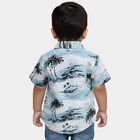 Infants Light Aqua Blue Cotton Half Sleeve Classic Casual Shirt, Light Blue, small image number null