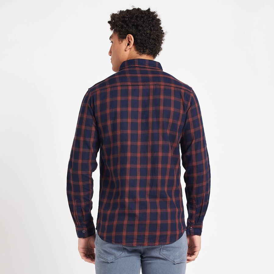 Cotton Checks Casual Shirt, Rust, large image number null