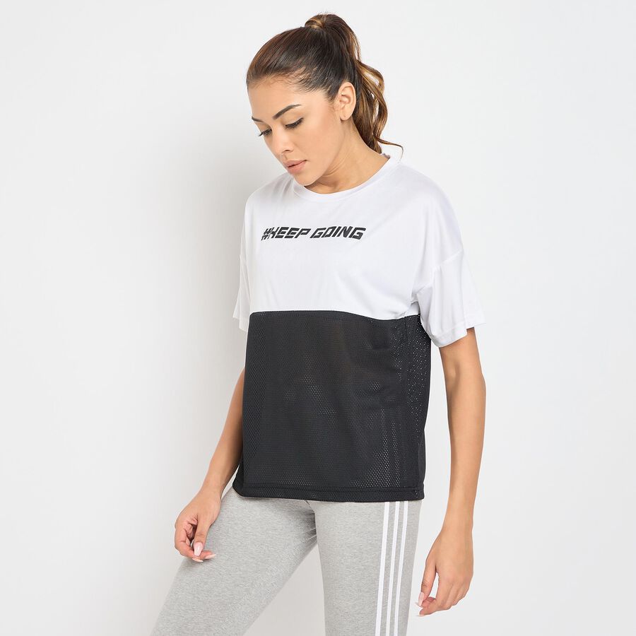 Ladies' Round Neck T-Shirt , सफ़ेद, large image number null