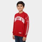 Boys Bright Cherry Red Crew Neck Graphic Sweatshirt, Red, small image number null