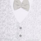 Infants' Light Grey Cotton Round Neck Solid Baba Suit, Light Grey, small image number null