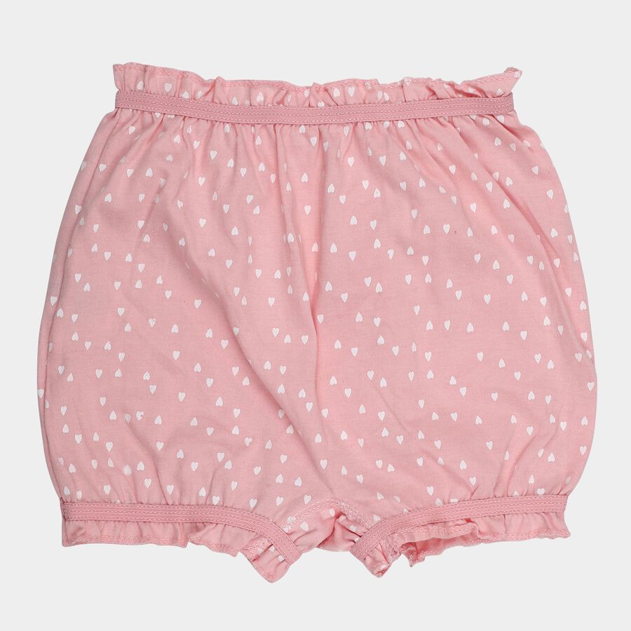 Girls' Pink Regular Fit Cotton Bloomers, Pink, large