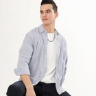 Men's Casual Shirt, Mid Blue, small image number null