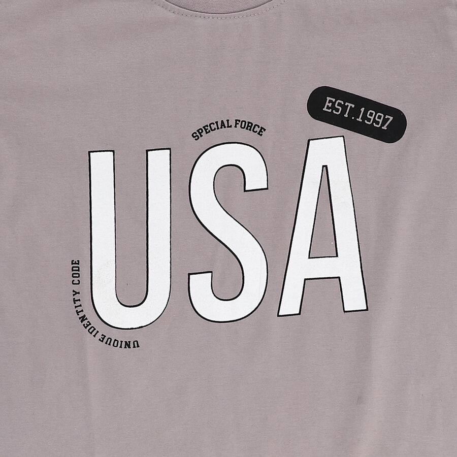 Boys' Half Sleeves T-Shirt, Light Grey, large image number null