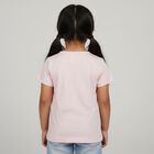 Girls Light Pink Cotton Round Neck Casual T-Shirt, हल्का गुलाबी, small image number null