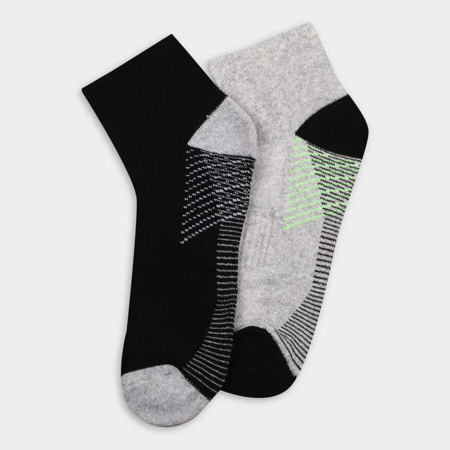 Men's Socks (Pack of 2), काला, large