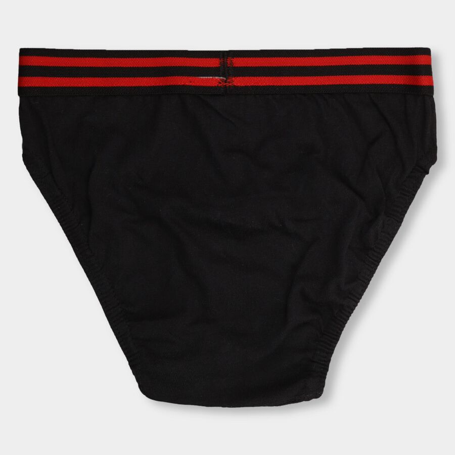 Boys' 100% Cotton Briefs, काला, large image number null