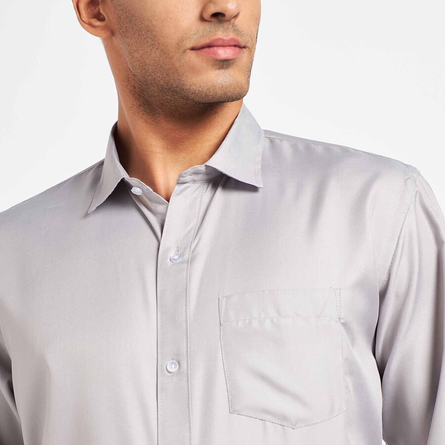 Solid Formal Shirt, Light Grey, large image number null