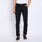 Men's 100% Cotton Slim Fit Casual Trousers , काला, small image number null