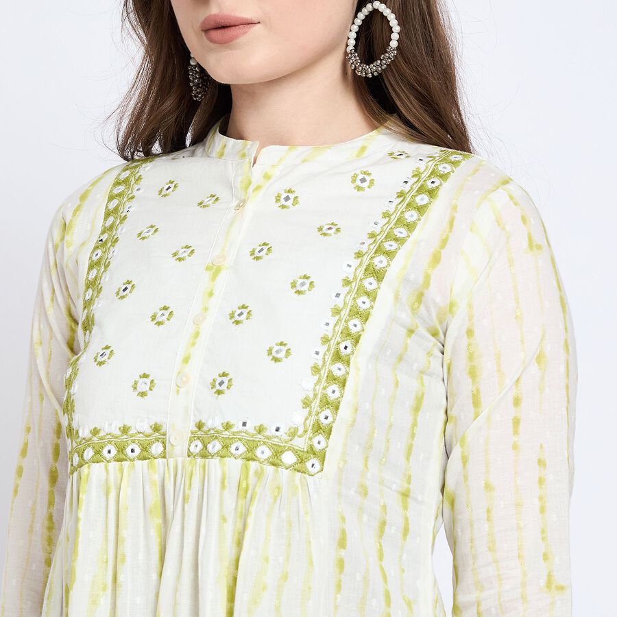 Ladies' 100% Cotton Kurta, Olive, large image number null