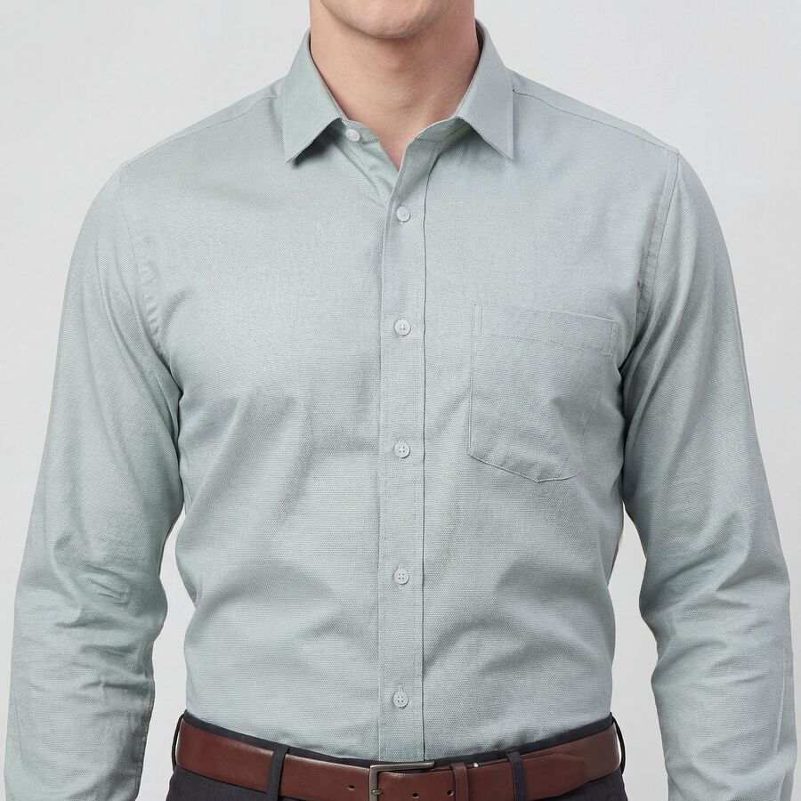 Men's Light Green Classic Formal Shirt, हल्का हरा, large