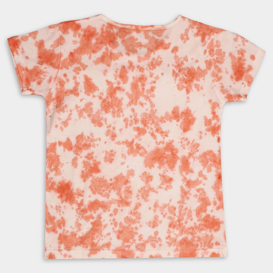 Girls' Cotton T-Shirt, पीच, large image number null