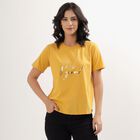 Women's Mustard Yellow Round Neck T-Shirt, Mustard, small image number null