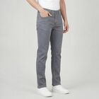 Men's Grey Slim Fit Solid Jeans, हल्का ग्रे, small