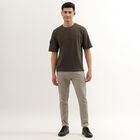 Men's Dark Olive Green Round Neck T-Shirt, Dark Green, small image number null