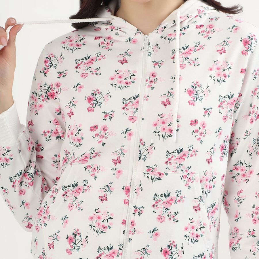 Women's Light Pink Hooded Casual Sweatshirt, हल्का गुलाबी, large image number null