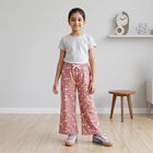 Girls Pink Straight Fit Butterfly Printed Pyjama, Light Pink, small