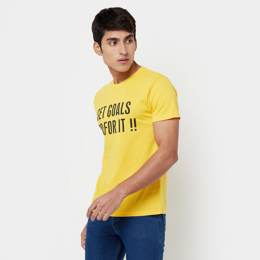 सिंगल जर्सी राउंड नेक टी-शर्ट, Yellow, large image number null