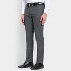 Men's Slim Fit Formal Trousers, गहरा ग्रे, small image number null