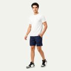 Men's White Round Neck Regular T-Shirt, सफ़ेद, small