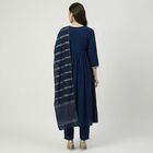 Women's Midnight Navy Classic Ethnic Set, टील ब्लू, small