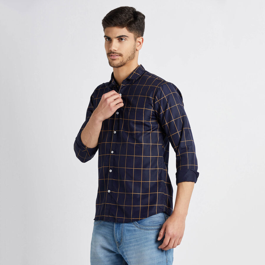 Checks Casual Shirt, नेवी ब्लू, large image number null