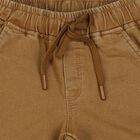 Boys' Beige Straight Fit Drawstring Waist Jeans, गहरा पीला, small
