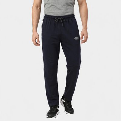 Men's Navy Blue Jogger Fit Side-Striped Track Pants