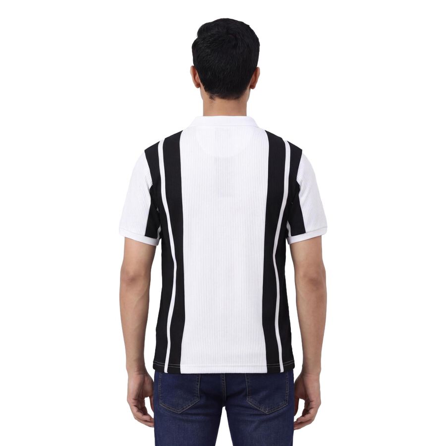 Men's Black Polo Collar Classic T-Shirt, काला, large