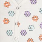 Infants' Off-White Cotton V-Neck Casual T-Shirt, ऑफ व्हाइट, small image number null