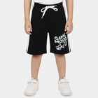 Boys' Black Relaxed Fit Printed Jamaican Shorts, Black, small