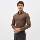 Men's Rich Chocolate Brown Classic Collar Formal Shirt, Brown, small image number null