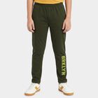 Boys' Olive Green Straight Fit Graphic Printed Pyjama, ओलिव, small