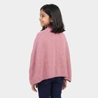 Girls' Pink Crew Neck Bow Accent Pullover, Pink, small