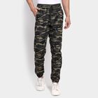 Men's Slim Fit Casual Trousers, ओलिव, small