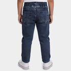 Boys' Blue Regular Fit Classic Jeans, गहरा नीला, small