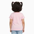 Girls Pink Round Neck Casual T-Shirt, गुलाबी, small