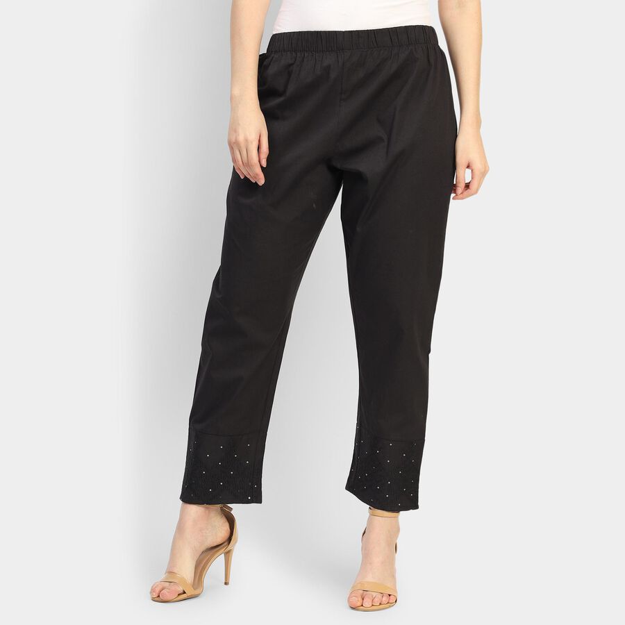 Ladies' 100% Cotton Palazzos , Black, large image number null