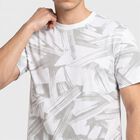Men's White Round Neck Regular Printed T-Shirt, White, small