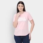 Ladies' Round Neck T-Shirt , हल्का गुलाबी, small