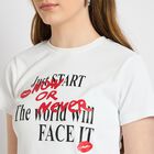 Ladies' Round Neck T-Shirt , सफ़ेद, small