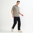 Men's 100% Cotton Slim Fit Casual Trousers, काला, small