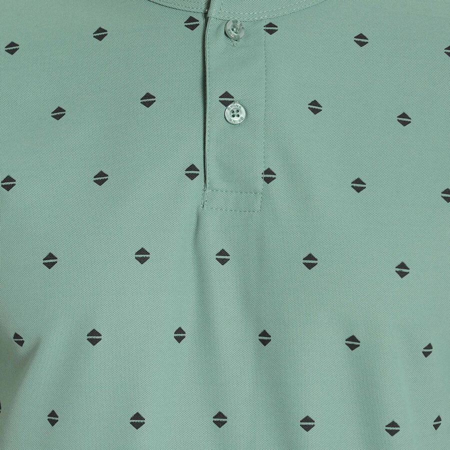 Printed Henley T-Shirt, Dark Green, large image number null