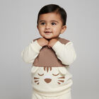 Infants Cream and Brown Round Neck Casual Sweatshirt, गहरा पीला, small image number null
