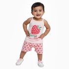 Infants' Soft Baby Pink Cotton Round Neck Casual Vest, हल्का गुलाबी, small image number null