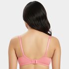 Women's Pink Cotton V-Neck Wireless Non-Padded Bra, Coral, small
