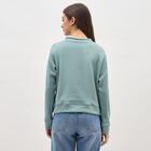 Women's Light Sage Green Crew Neck Casual Sweatshirt, हल्का हरा, small image number null