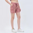 Women's Dusty Rose Pink Floral Tie-Waist Shorts, पीच, small